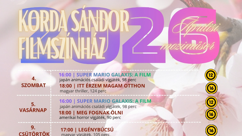 Áprilisi moziműsor