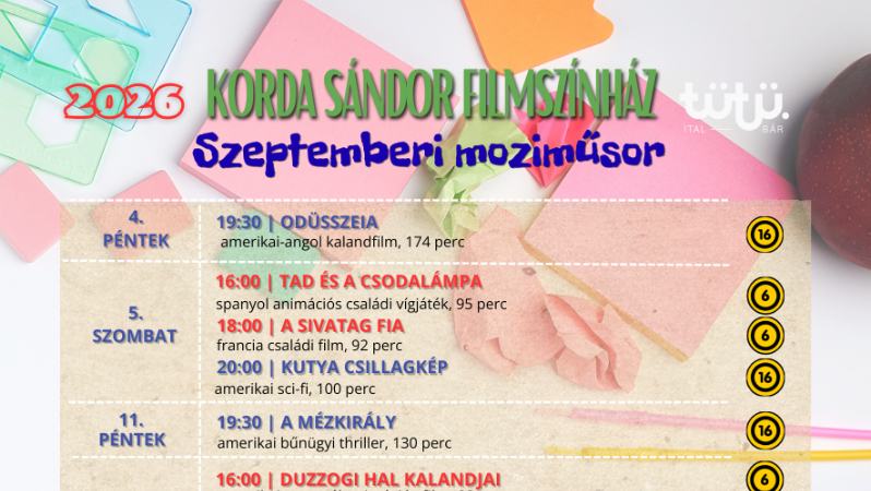 Szeptemberi moziműsor
