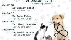 Állatorvosi ügyelet 2023. január