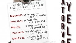 ÁLLATORVOSI ÜGYELET 2023. MÁRCIUS
