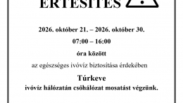 A Tiszamenti Regionális Vízművek Zrt. tájékoztatója!