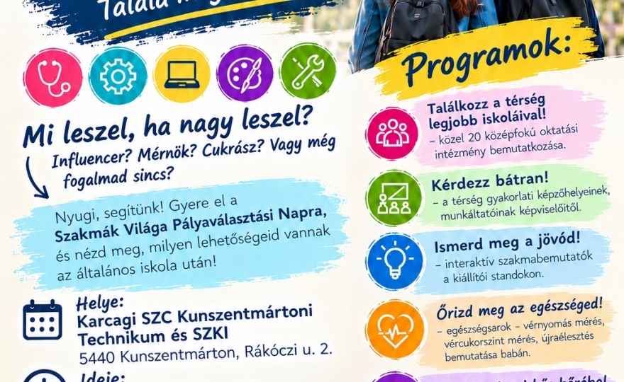 Pályaválasztási Nap Kunszentmártonban – 2026. október 20.